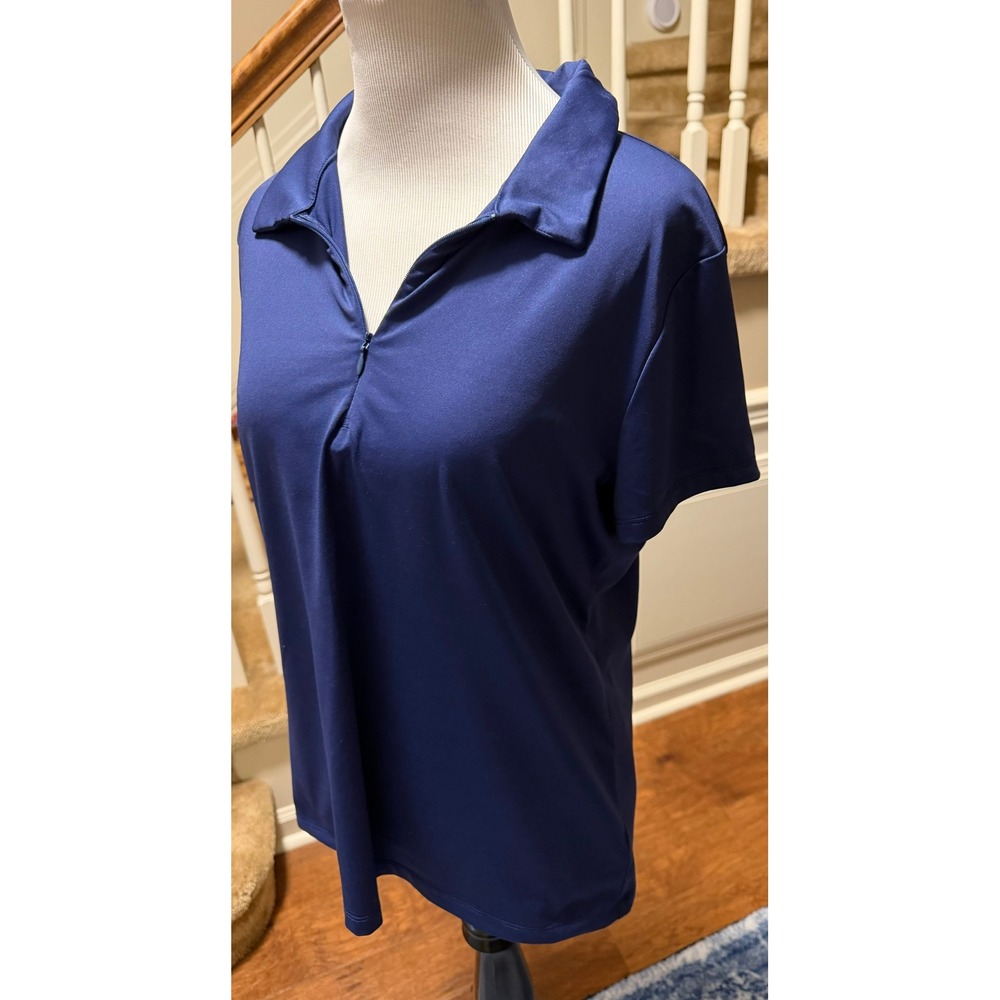 Tommy Bahama Golf Womens Blue Quarter Zip Short Sleeve Polo Shirt Size Large - Picture 4 of 7